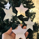 Decoração de Natal 8 peças Estrelas Espelhadas com Palavras