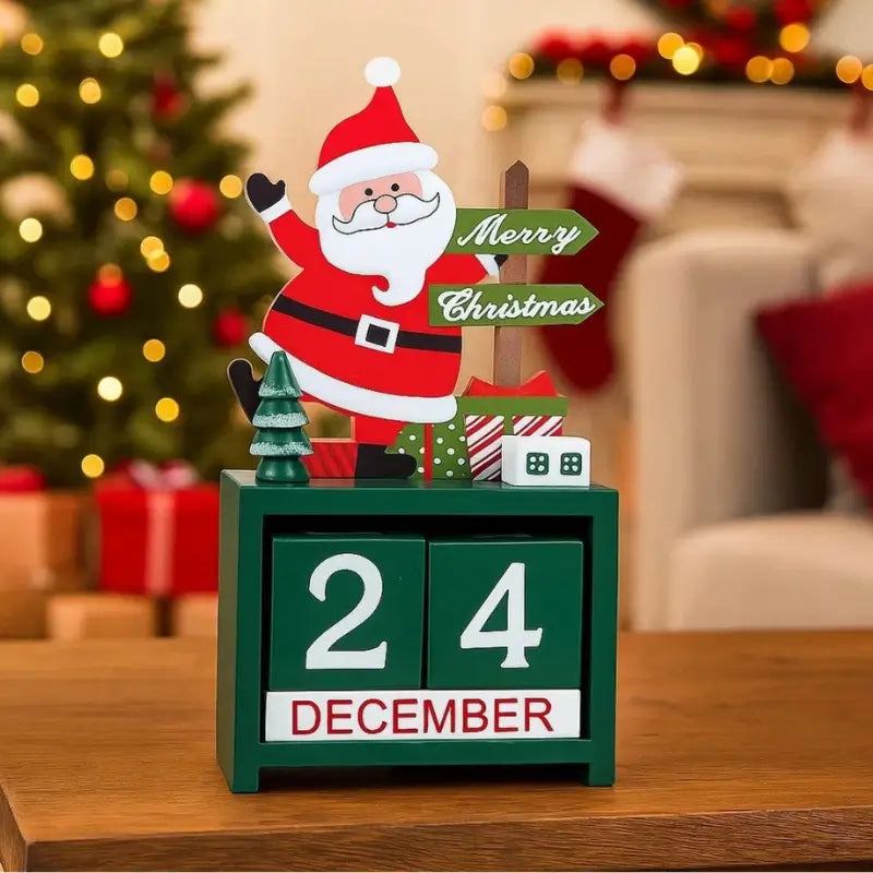 Decoração de Natal Calendário em Madeira
