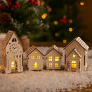Decoração de Natal Vila de casas 4 peças com Luz