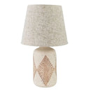 Abajur de Mesa em Cerâmica com Cúpula de Linho