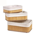 Cesto organizador multiuso e decorativo em Bambu - 3 peças