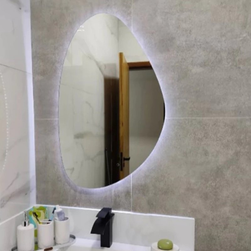 Espelho para Banheiro Orgânico com LED bivolt