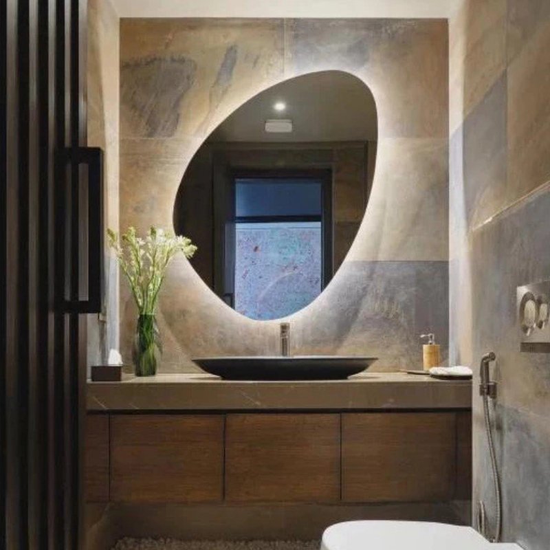 Espelho para Banheiro Orgânico com LED bivolt