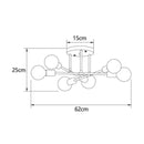 Lustre Para Sala de Jantar Dourado 6 Lâmpadas