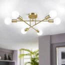 Lustre Para Sala de Jantar Dourado 6 Lâmpadas