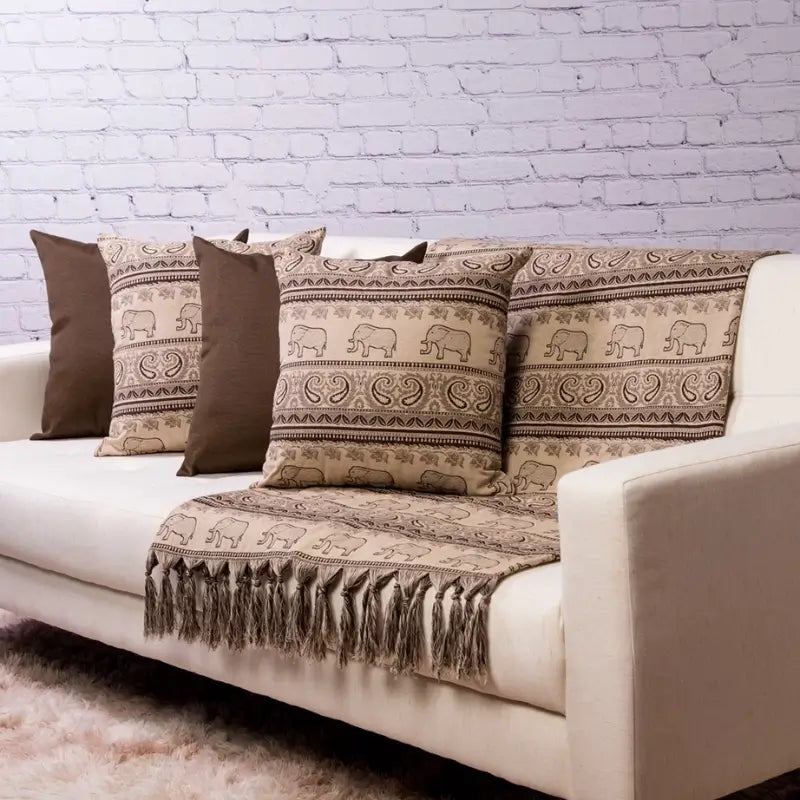 Manta para Sofá com 4 Capas de Almofada Elegance