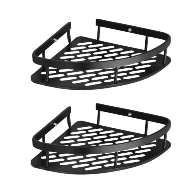 Prateleiras Preta de Canto Banheiro Porta Shampoo em Alumínio