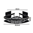 Prateleiras Preta de Canto Banheiro Porta Shampoo em Alumínio