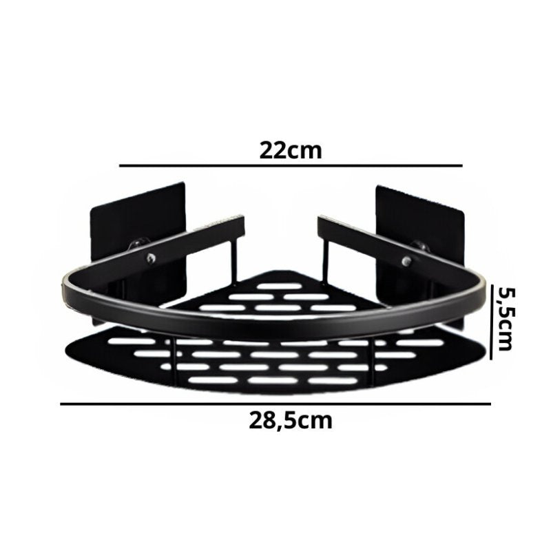 Prateleiras Preta de Canto Banheiro Porta Shampoo em Alumínio